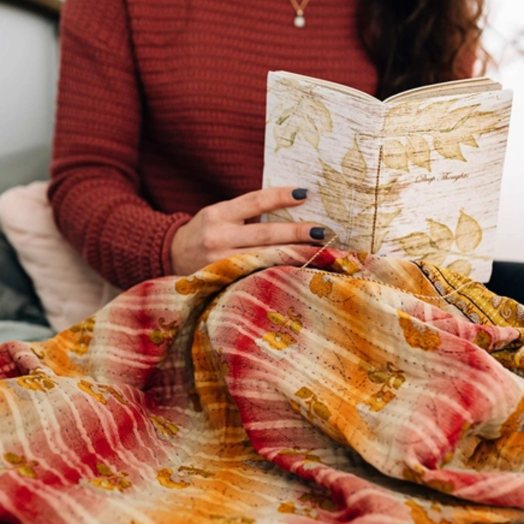 Sacred Sari Throw Blanket The Bridge